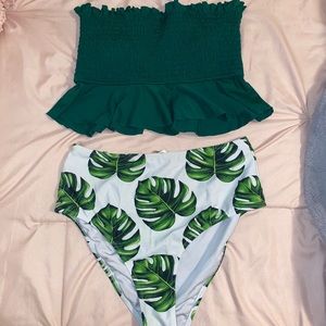 CupShe Strapless High Waisted 2 pc Bathing Suit